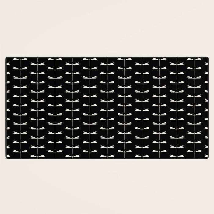 Dragonfly Pattern VII Black Desk Mat Gallery Image 3