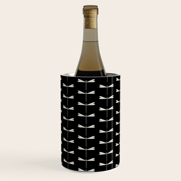 Dragonfly Pattern VII Black Wine Chiller Gallery Image 3