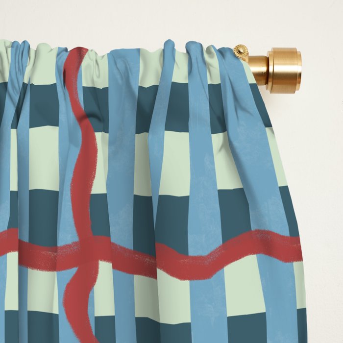 Nautical Rustic Plaid Window Curtain Gallery Image 2