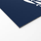 Fish Stripe 6 Minimalist Midcentury Modern Ocean Pattern in White and Nautical Navy Blue Welcome Mat Gallery Image 2
