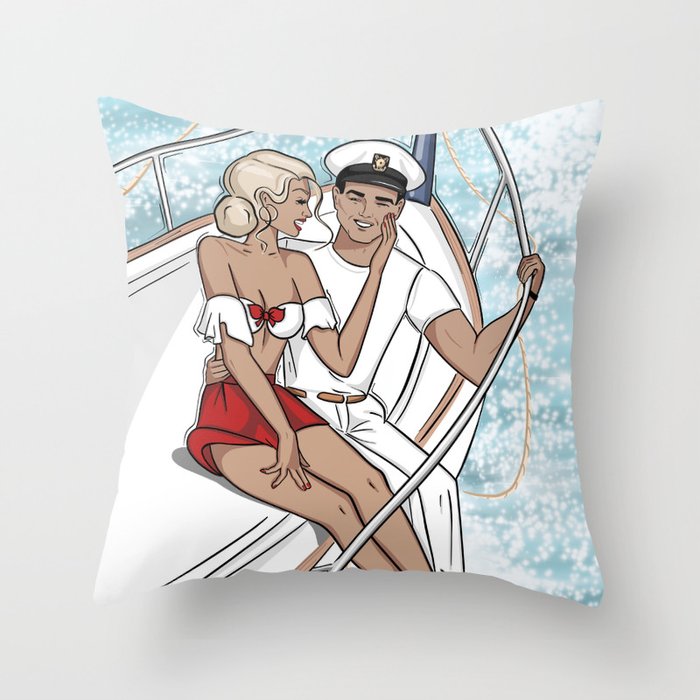 Lovers on a Sailboat Throw Pillow Gallery Image 6