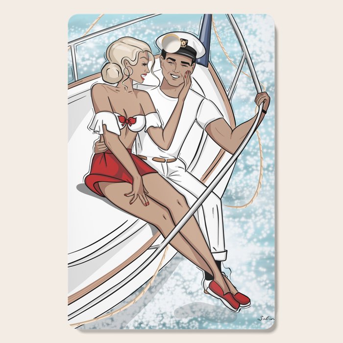 Lovers on a Sailboat Cutting Board Gallery Image 1
