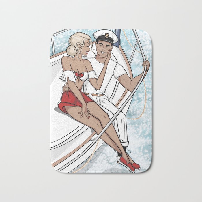 Lovers on a Sailboat Bath Mat Gallery Image 1