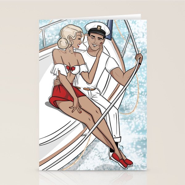 Lovers on a Sailboat Stationery Card Gallery Image 2