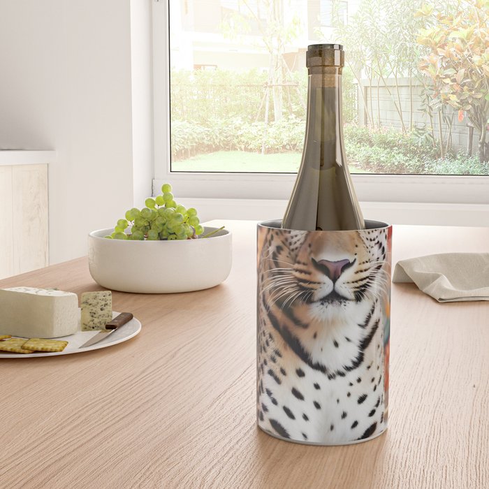 Summer Home, Leopard Tiger Cheetah Indoors Moroccan Rug, Photography Eclectic Wildlife Animals, Home Pets Wild Cats Wine Chiller Gallery Image 4