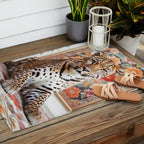 Summer Home, Leopard Tiger Cheetah Indoors Moroccan Rug, Photography Eclectic Wildlife Animals, Home Pets Wild Cats Outdoor Rug Gallery Image 2