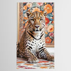 Summer Home, Leopard Tiger Cheetah Indoors Moroccan Rug, Photography Eclectic Wildlife Animals, Home Pets Wild Cats Tablecloth Gallery Image 2