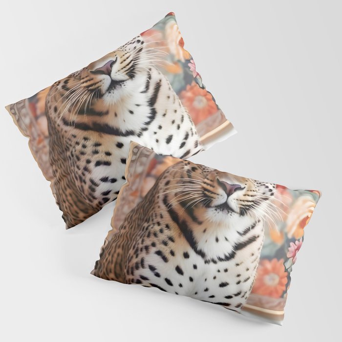 Summer Home, Leopard Tiger Cheetah Indoors Moroccan Rug, Photography Eclectic Wildlife Animals, Home Pets Wild Cats Pillow Sham Gallery Image 3