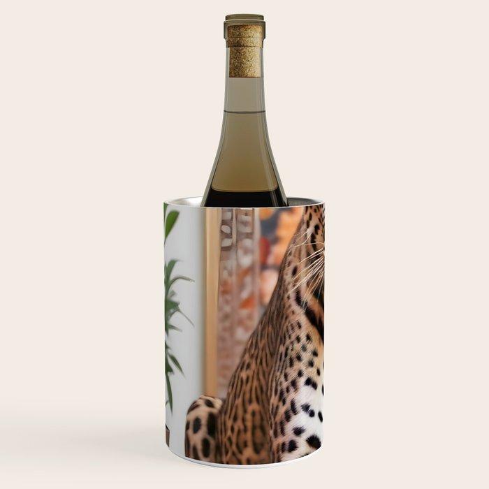 Summer Home, Leopard Tiger Cheetah Indoors Moroccan Rug, Photography Eclectic Wildlife Animals, Home Pets Wild Cats Wine Chiller Gallery Image 2