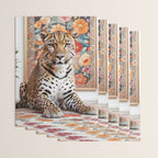 Summer Home, Leopard Tiger Cheetah Indoors Moroccan Rug, Photography Eclectic Wildlife Animals, Home Pets Wild Cats Wrapping Paper Gallery Image 3