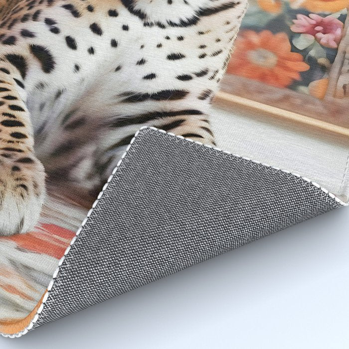 Summer Home, Leopard Tiger Cheetah Indoors Moroccan Rug, Photography Eclectic Wildlife Animals, Home Pets Wild Cats Rug Gallery Image 4