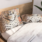 Summer Home, Leopard Tiger Cheetah Indoors Moroccan Rug, Photography Eclectic Wildlife Animals, Home Pets Wild Cats Pillow Sham Gallery Image 2