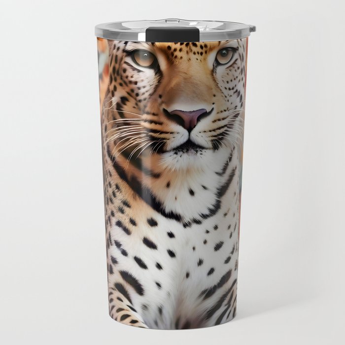 Summer Home, Leopard Tiger Cheetah Indoors Moroccan Rug, Photography Eclectic Wildlife Animals, Home Pets Wild Cats Travel Mug Gallery Image 1