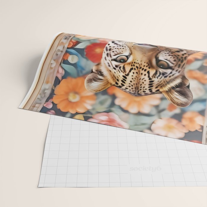 Summer Home, Leopard Tiger Cheetah Indoors Moroccan Rug, Photography Eclectic Wildlife Animals, Home Pets Wild Cats Wrapping Paper Gallery Image 2