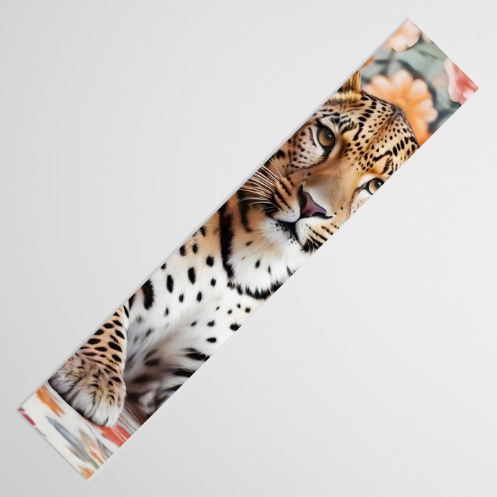 Summer Home, Leopard Tiger Cheetah Indoors Moroccan Rug, Photography Eclectic Wildlife Animals, Home Pets Wild Cats Table Runner Gallery Image 3