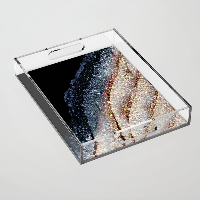 FLAWLESS GREY & GOLD Acrylic Tray Gallery Image 1