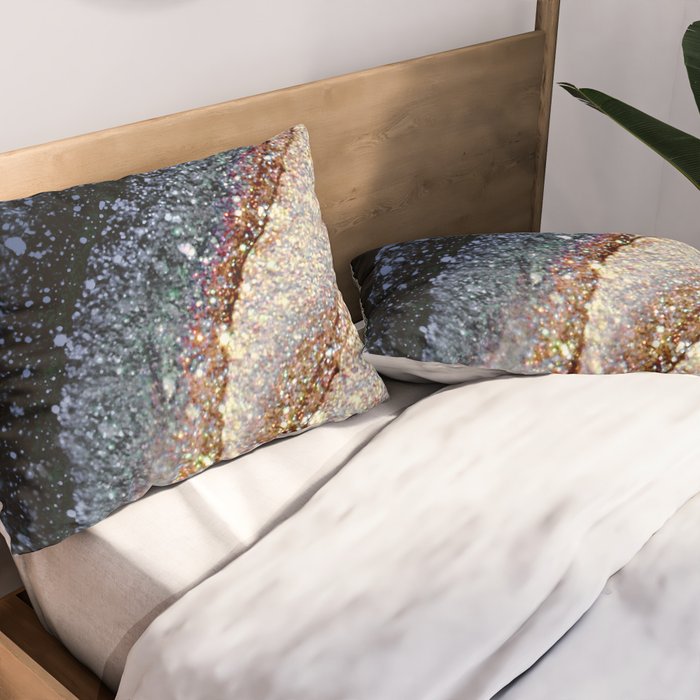 FLAWLESS GREY & GOLD Pillow Sham Gallery Image 2