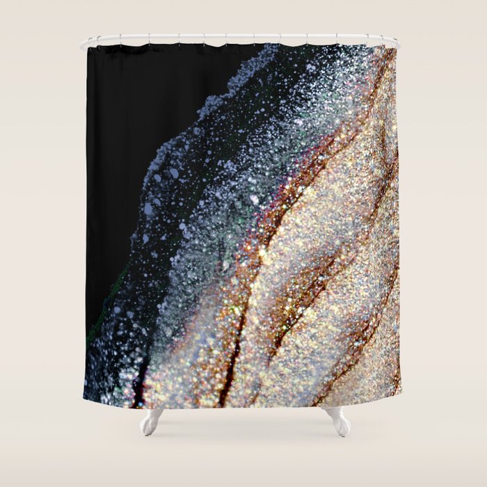 FLAWLESS GREY & GOLD Shower Curtain Gallery Image 1