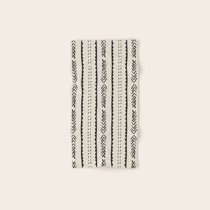 Ivory Mud Cloth Pattern Bath Towel Gallery Image 1
