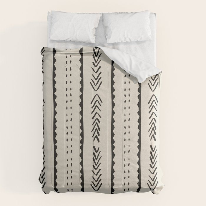 Ivory Mud Cloth Pattern Comforter Gallery Image 1