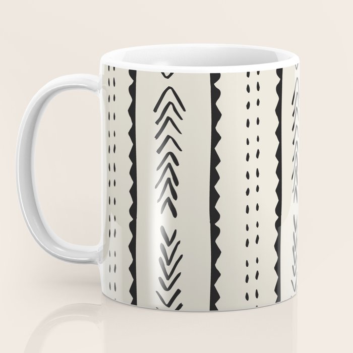 Ivory Mud Cloth Pattern Coffee Mug Gallery Image 3