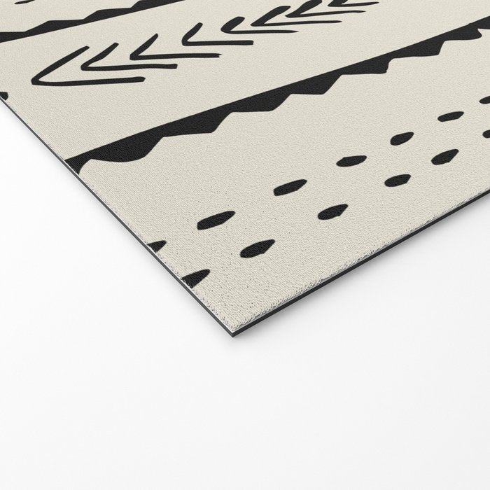Ivory Mud Cloth Pattern Welcome Mat Gallery Image 2