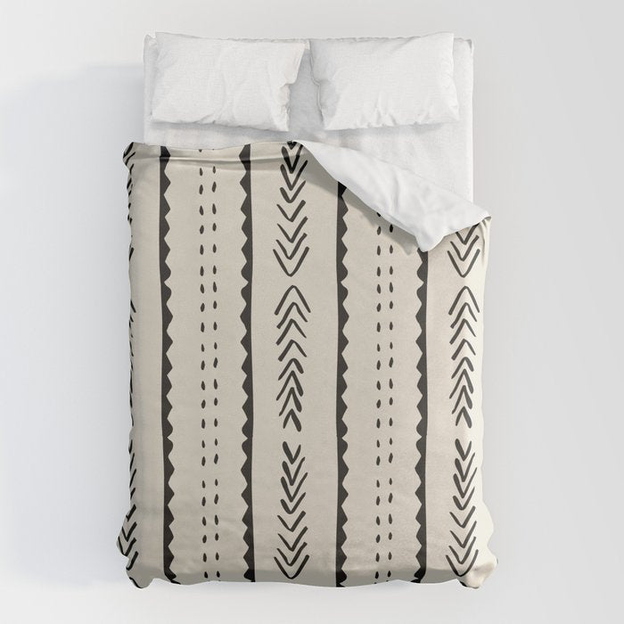 Ivory Mud Cloth Pattern Duvet Cover Gallery Image 6