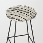 Ivory Mud Cloth Pattern Stool Gallery Image 2