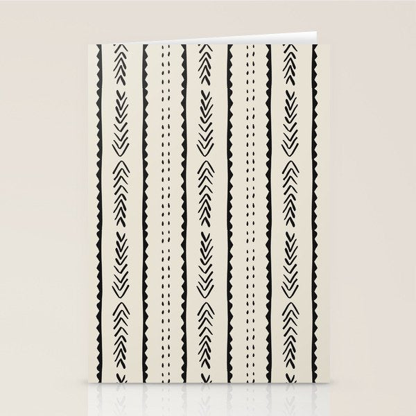 Ivory Mud Cloth Pattern Stationery Card Gallery Image 2