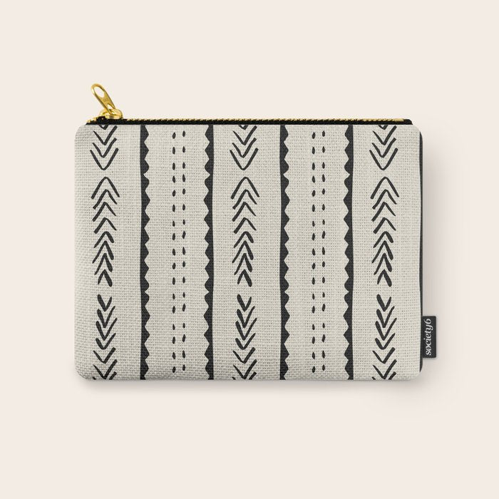 Ivory Mud Cloth Pattern Carry All Pouch Gallery Image 1
