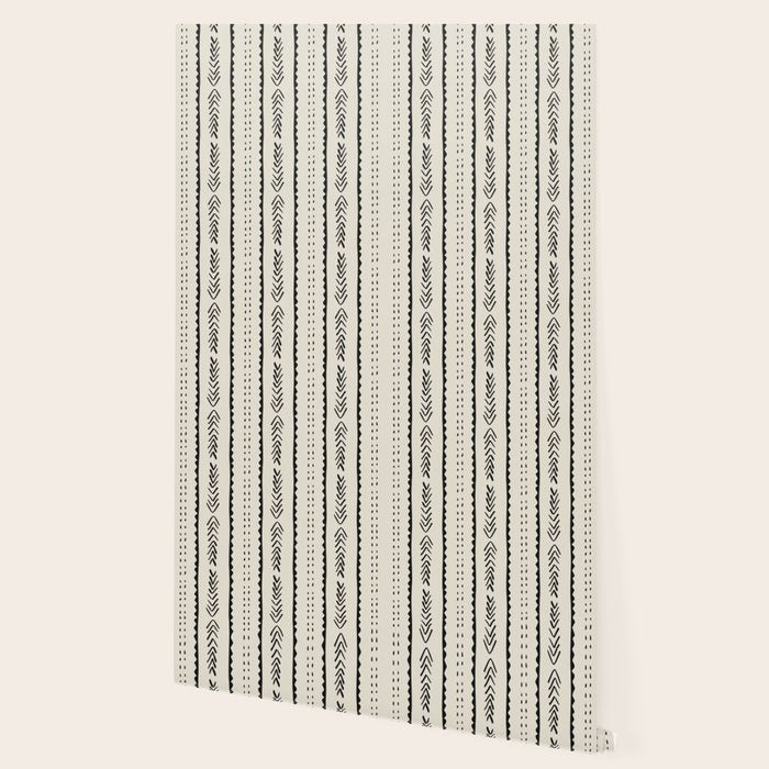 Ivory Mud Cloth Pattern Wallpaper Gallery Image 2