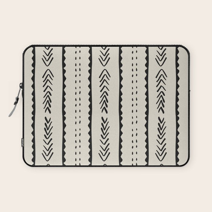 Ivory Mud Cloth Pattern Laptop Sleeve Gallery Image 1