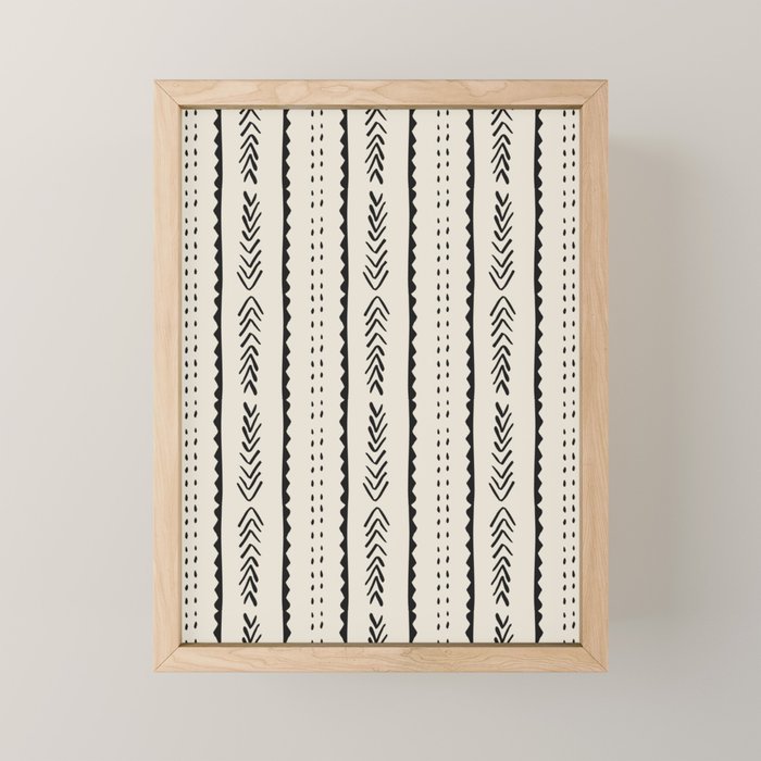Ivory Mud Cloth Pattern Mini Art Print Gallery Image 1