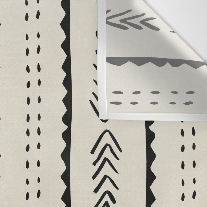 Ivory Mud Cloth Pattern Wall Tapestry Gallery Image 3