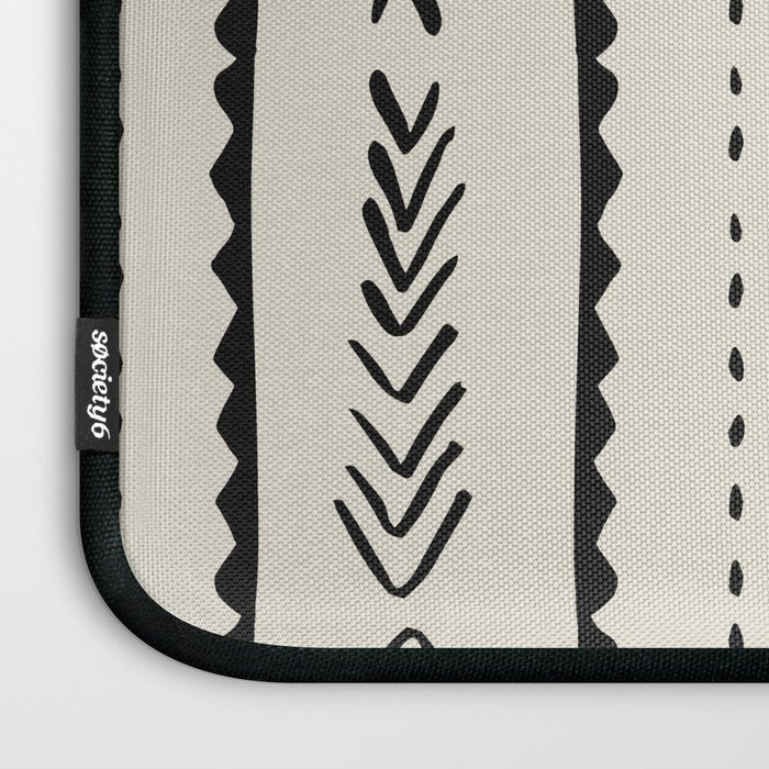 Ivory Mud Cloth Pattern Laptop Sleeve Gallery Image 3