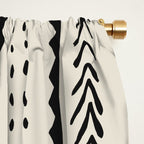 Ivory Mud Cloth Pattern Window Curtain Gallery Image 2