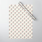 Vintage Sketched Block Print Floral - Green Raspberry Wrapping Paper Gallery Image 1