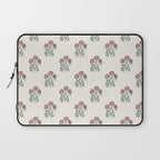 Vintage Sketched Block Print Floral - Green Raspberry Laptop Sleeve Gallery Image 1