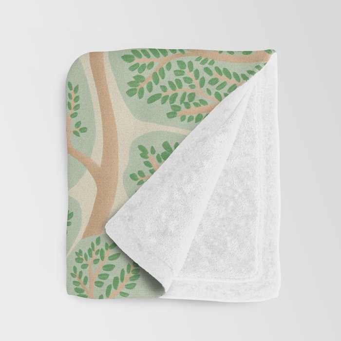 Puzzle trees winding pattern Throw Blanket Gallery Image 3
