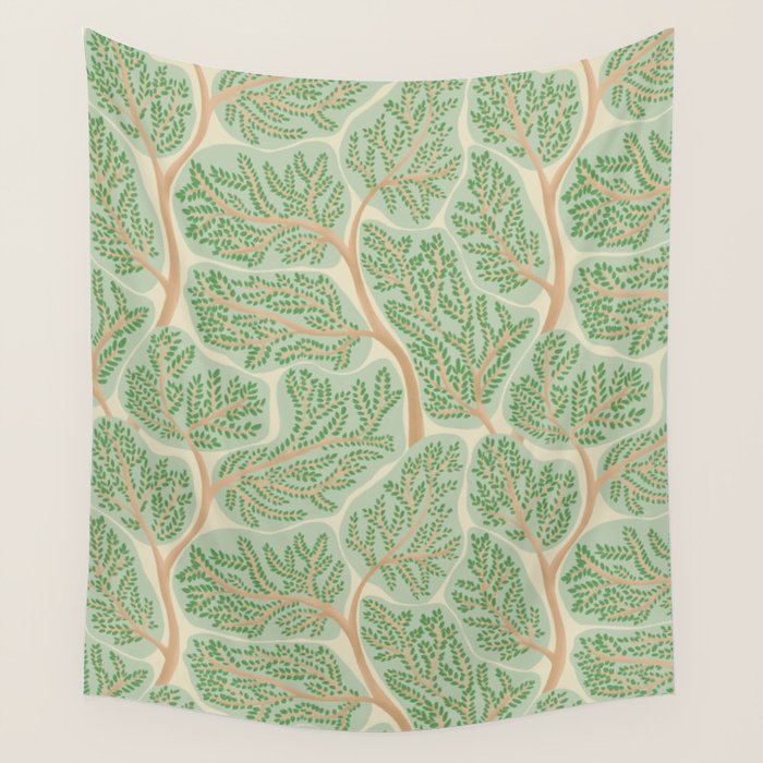 Puzzle trees winding pattern Wall Tapestry Gallery Image 1