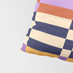 Retro 70s Checkerboard & Stripes Pillow Sham Gallery Image 4