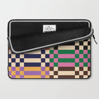 Retro 70s Checkerboard & Stripes Laptop Sleeve Gallery Image 2