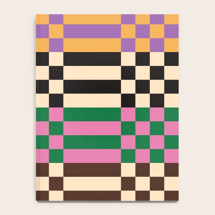 Retro 70s Checkerboard & Stripes Notebook Gallery Image 4