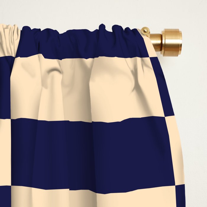 Retro 70s Checkerboard & Stripes Window Curtain Gallery Image 2