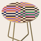 Retro 70s Checkerboard & Stripes Side Table Gallery Image 2