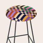 Retro 70s Checkerboard & Stripes Stool Gallery Image 2
