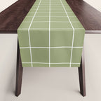 Hand Drawn Grid Green Table Runner Gallery Image 1