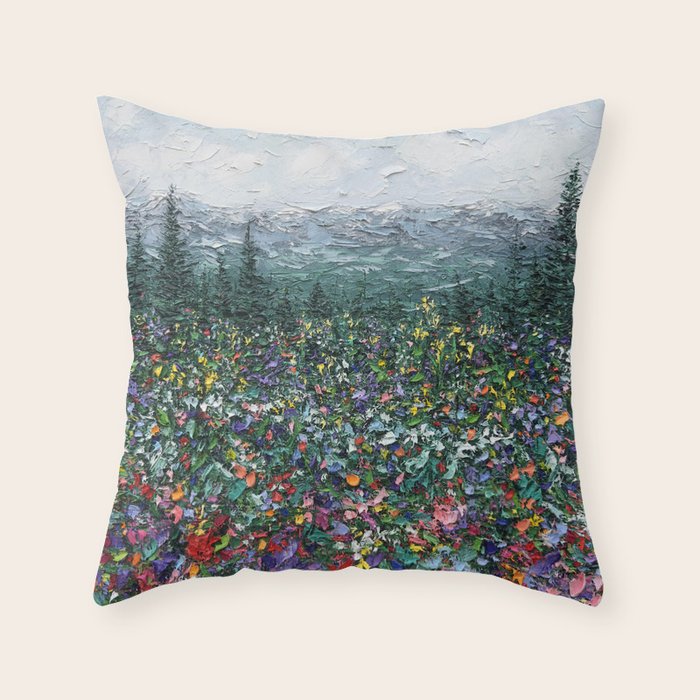 Ridgeline Wildflowers Throw Pillow Gallery Image 6