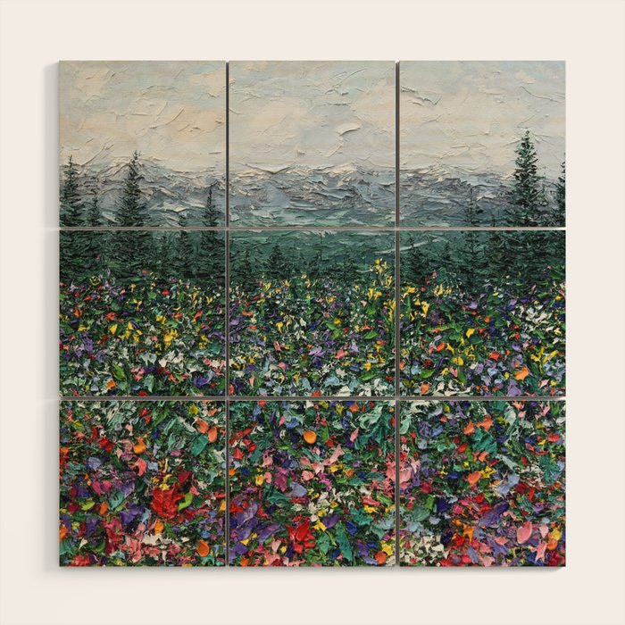 Ridgeline Wildflowers Wood Wall Art Gallery Image 1