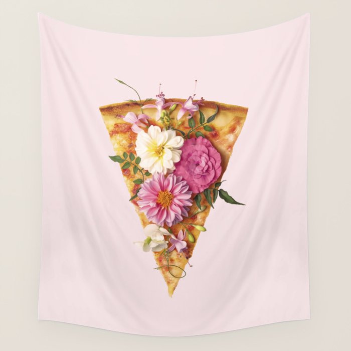 FLORAL PIZZA Wall Tapestry Gallery Image 4